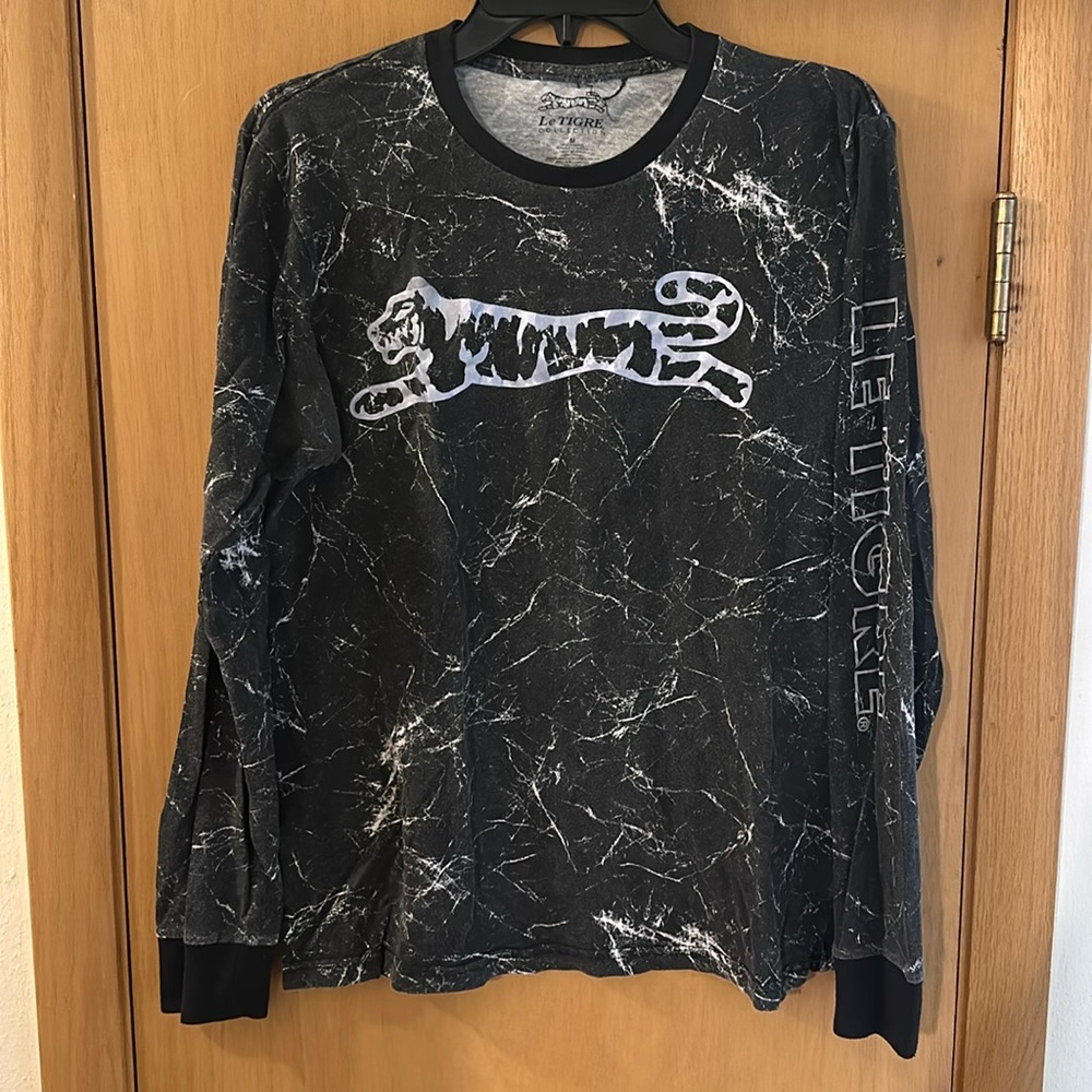 Le Tigre Collection Tiger Long Sleeve Tee T-Shirt Black Size Medium